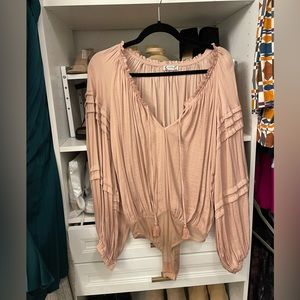 EUC free people blouse bodysuit | XS